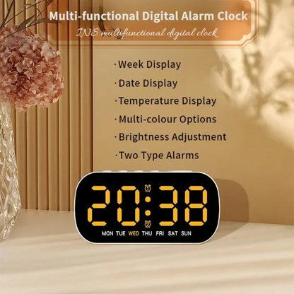 Digital Alarm Clock USB Powered Temperature Date Week Dual Alarm Night Mode Snooze Clock 5 Levels of Brightness 12/24H LED Clock Beauty World Shop