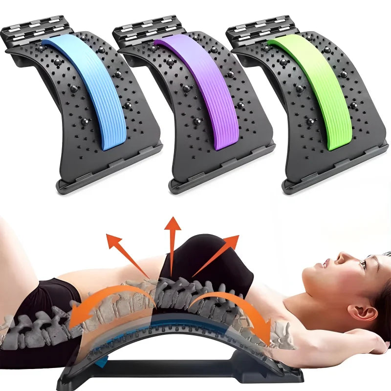 Back Stretcher Multi-Level Adjustable Massager Waist Neck Fitness Lumbar Cervical Spine Support Soothing Device Stretching Yoga Beauty World Shop