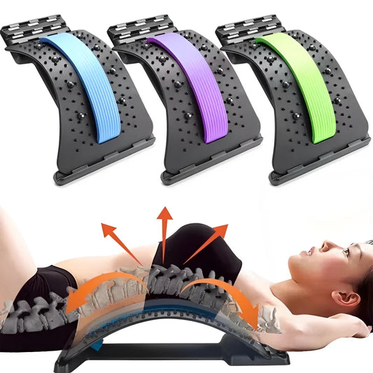 Back Stretcher Multi-Level Adjustable Massager Waist Neck Fitness Lumbar Cervical Spine Support Soothing Device Stretching Yoga Beauty World Shop