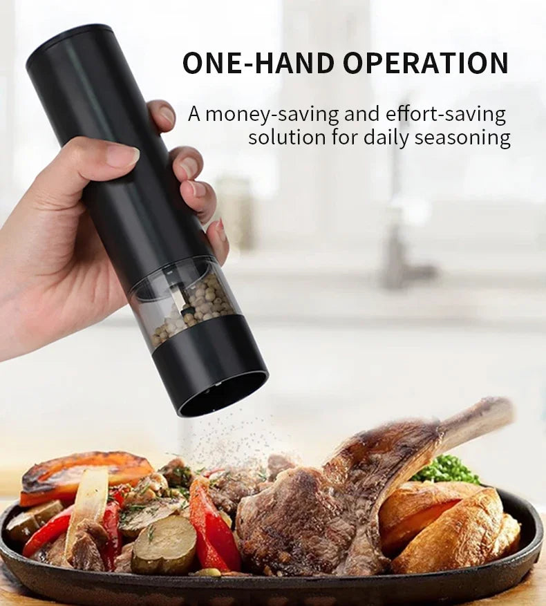 USB Rechargeable Electric Salt and Pepper Grinder Adjustable Coarseness Large Capacity Auto Spices Grinders Kitchen Cooking Tool Beauty World Shop