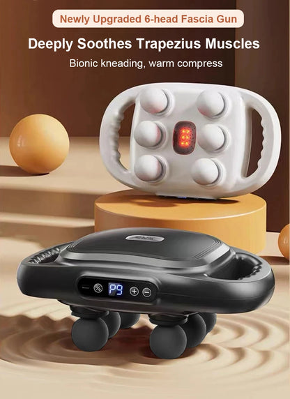 Professional Fascia Massage Gun – 6 Attachments for Muscle Relief in Back Shoulders Waist & Full Body Fascia Massage Beauty World Shop