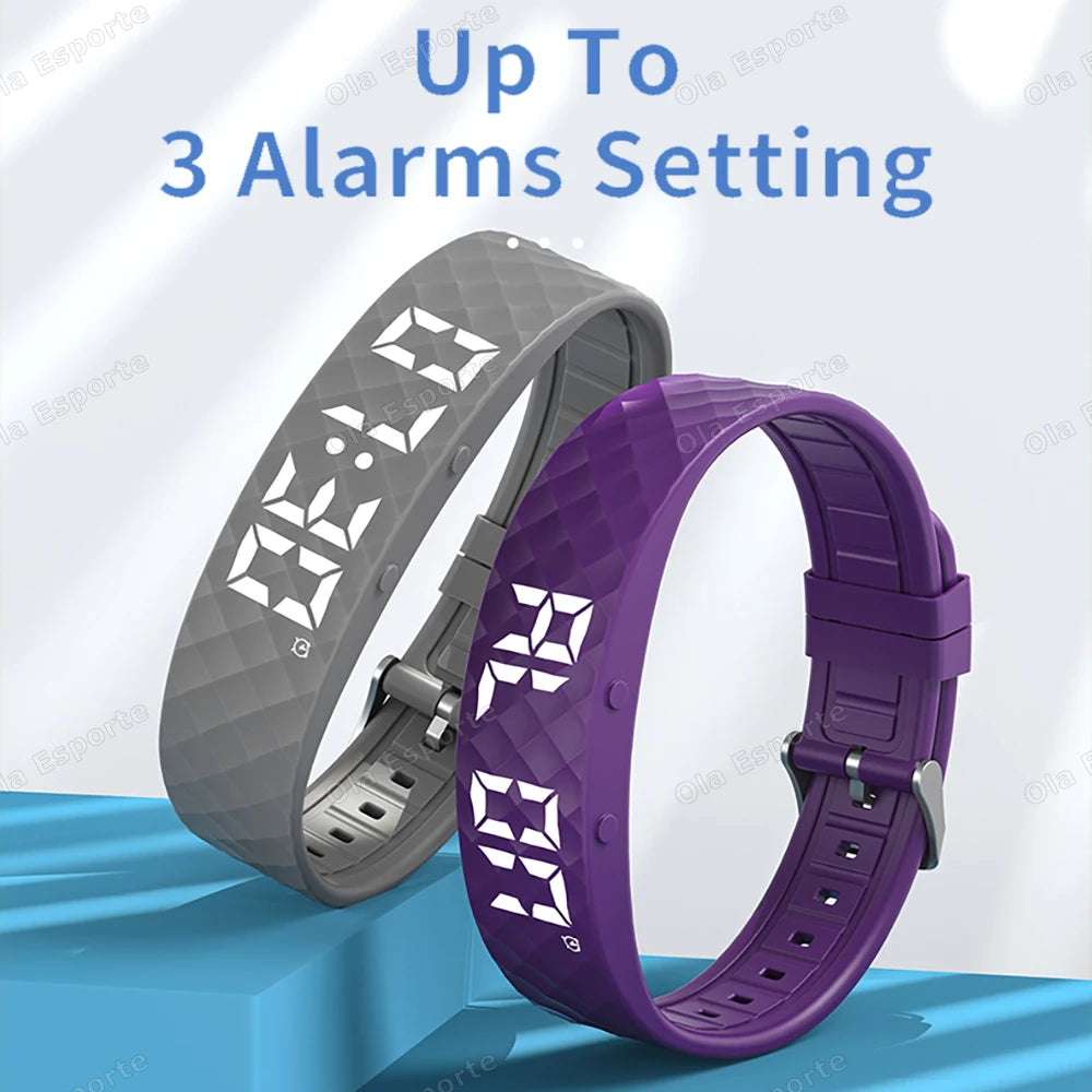 Vibrating Alarm Clock Watch Heavy Sleepers Silent Wake-Up Smart Bracelet Men Women Adjustable Wearable Vibration Wrist Band Ht30 Beauty World Shop