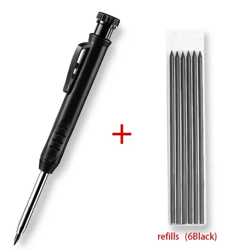 Solid Carpenter Pencil Set Woodworking Tools Mechanical Pencil 5 Colors Refill Construction Job Tools Carpentry Marking Scriber Beauty World Shop