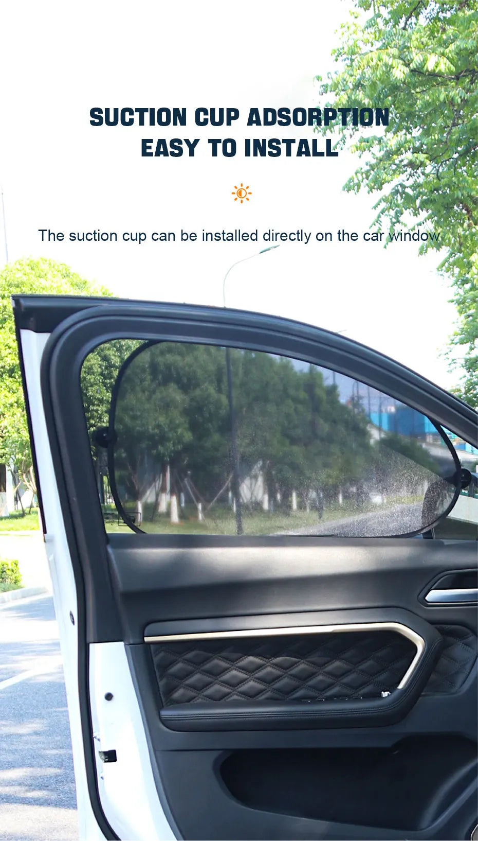 SEAMETAL Car Sun Shade Side Window Curtain Front Rear Window Sunshade Summer UV Blocking Suction Cup Car Sun Protection Curtains Beauty World Shop