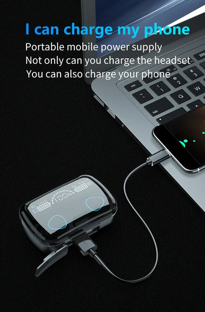 M10 TWS Wireless Headphones: Bluetooth Connection, Charging Box, 9D Stereo, Sports Waterproof Earbuds + Microphone Beauty World Shop