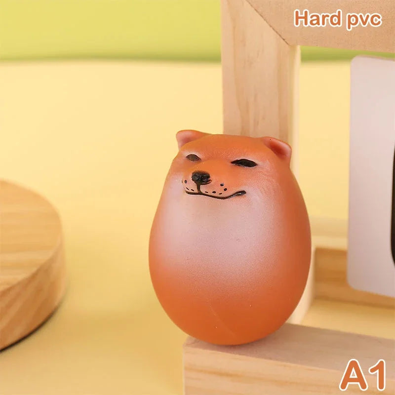 Creative Shiba Inu Realistic Egg Shape PVC Desk Decor Dog & Egg Union Decorations For Home Offices Fun Christmas Gifts Beauty World Shop