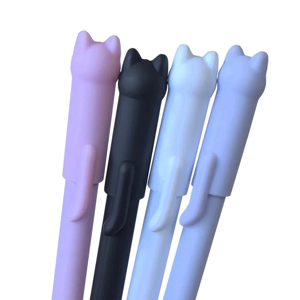 4/8/12pcs Creative Cat Erasable Gel Pens Set 0.5mm Washable Handle Magical Blue/Black Ink Erasable Refills Rod Writing Stationer Beauty World Shop