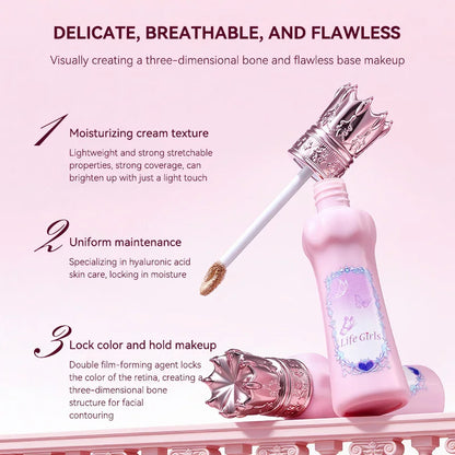 Hua Yin Ji Brightening Concealer, a fair-skinned girl's tender pink look, natural nude makeup, and a natural look,flowers Beauty Trend Shop
