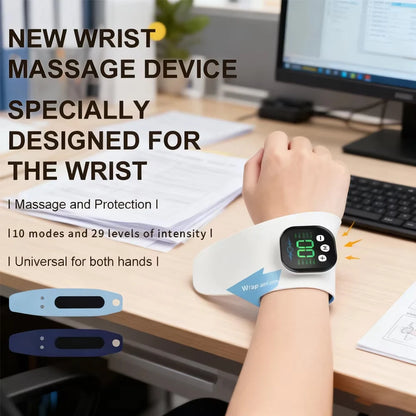 EMS Electric Hand Wrist Massager 10 Mode Vibration Massage 29 Levels Massage Hands Rechargeable Wrist Brace Protector Wrap Beauty World Shop