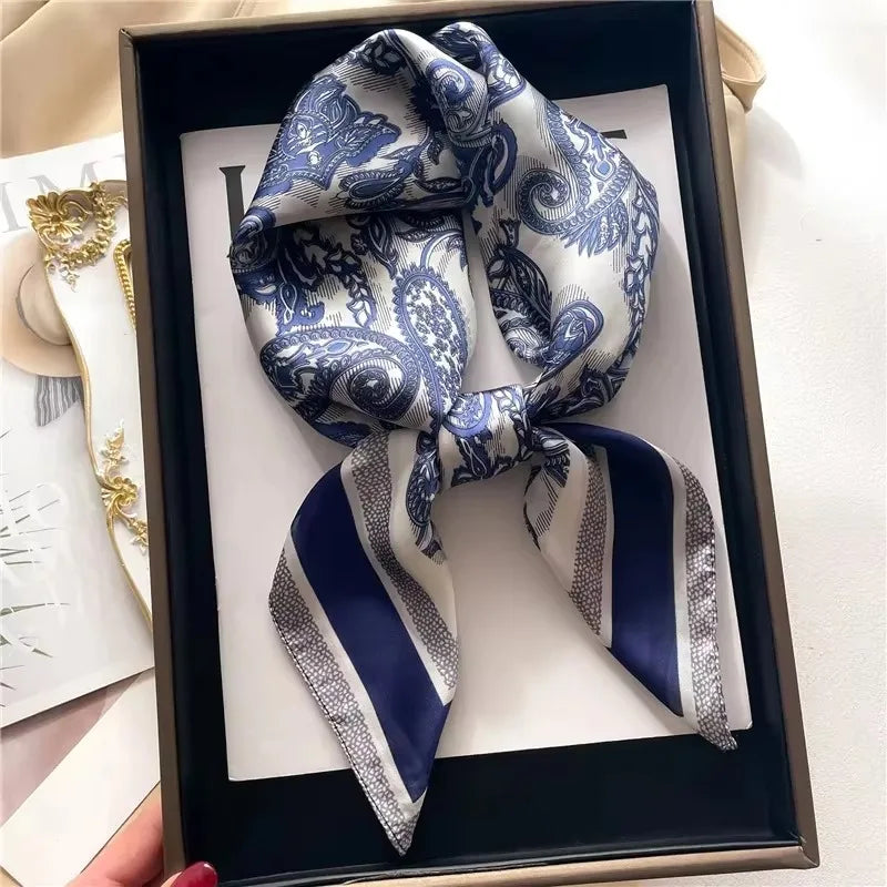68cm Red Cashew Print Scarf Women's New Model Emulated Silk Plant Print Scarfs Fashion Versatile Clothes Bag Accessories Scarf Beauty World Shop