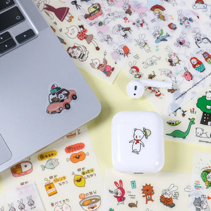 6Pcs/Lot Waterproof Cartoon Transparent Pvc Stickers DIY Hand Account Diary Decorative Stickers Kawaii Phone Cup Stickers Beauty World Shop