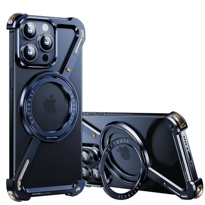 Oatsbasf Z Shape Metal Phone Case for iPhone15 /16 Pro Max Phone Protective Cover Shockproof Bumper w/360° Rotation Holder Beauty World Shop
