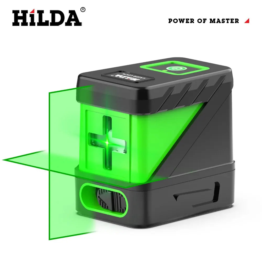 HILDA 2 Lines Laser Level Self Levelling Green Beams Laser Horizontal Vertical Cross Line Mini Laser Level Beauty World Shop