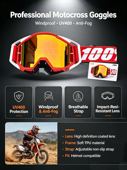 Off-road Goggles Motocross Glasses Motorcycle Sunglasses Man MTB ATV Mask Windproof Protection Skiing Cycling Racing Goggles Beauty World Shop