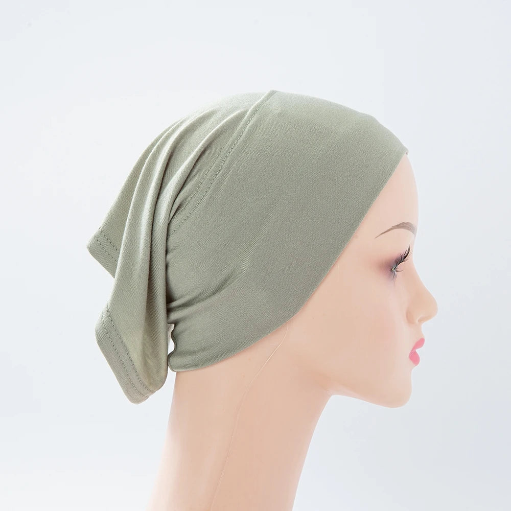 56colors Fashion Women Inner Hijab Tube Muslim Cap Bonnet Plain Islamic Underscarf Bamboo Jersey Undercaps Beauty World Shop