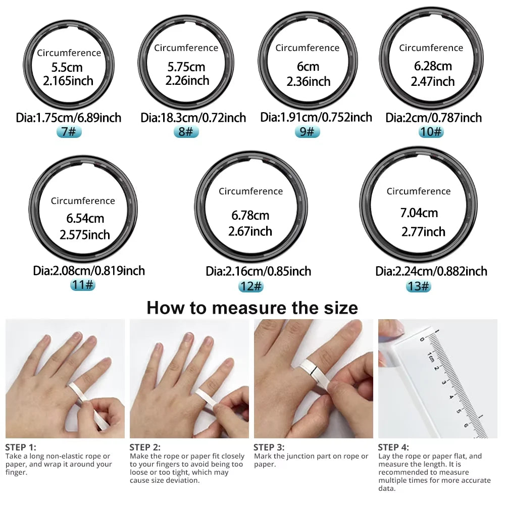 R09 Smart Ring Men Women with Charging Case,Heart Rate Blood Oxygen,Skin Temperature Monitor,5ATM Waterproof For Android iOS Beauty World Shop