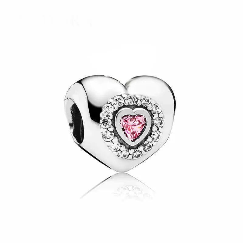 2025 Hot selling 925 Silver Pink Bird Moon Pendant Suitable for European Bracelets DIY Accessories Women's Charm Jewelry Gifts Beauty World Shop