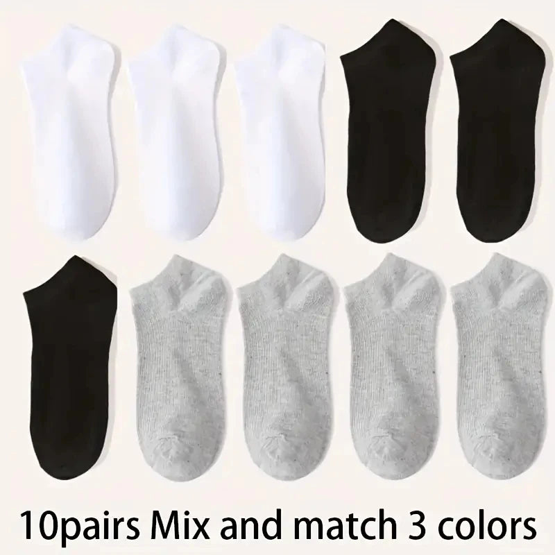 5/10-Pack Unisex Comfort-Fit Ankle Socks For All, Breathable & Lightweight - Ideal For Sports & Daily Wear Beauty World Shop