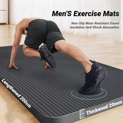 Two-Piece Set High Quality Extra Sport Thick Nbr Non-Slip Yoga Mats For Fitness Pilates Gym Home Tasteless Spor Universal Men Beauty World Shop