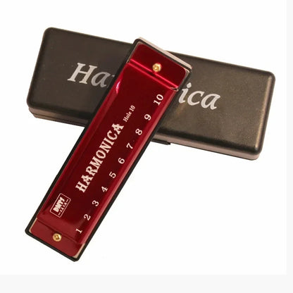 Harmonica Key of C 10 Hole Diatonic Harmonica C with Case for Beginner Students Kids Gift with Case Beauty World Shop