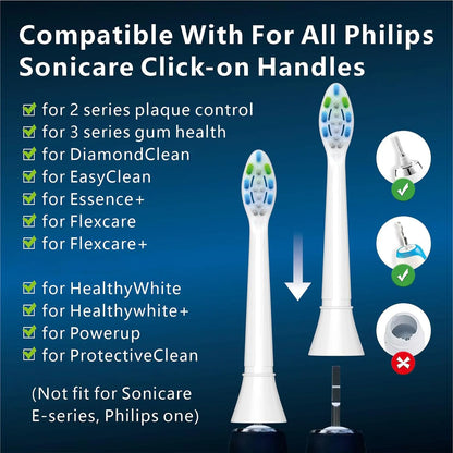 Toothbrush Heads Compatible with Philips Electric Toothbrush,Replacement Brush Heads Fit for 3100 4100 4300 5300 5500 6100 9000 Beauty World Shop