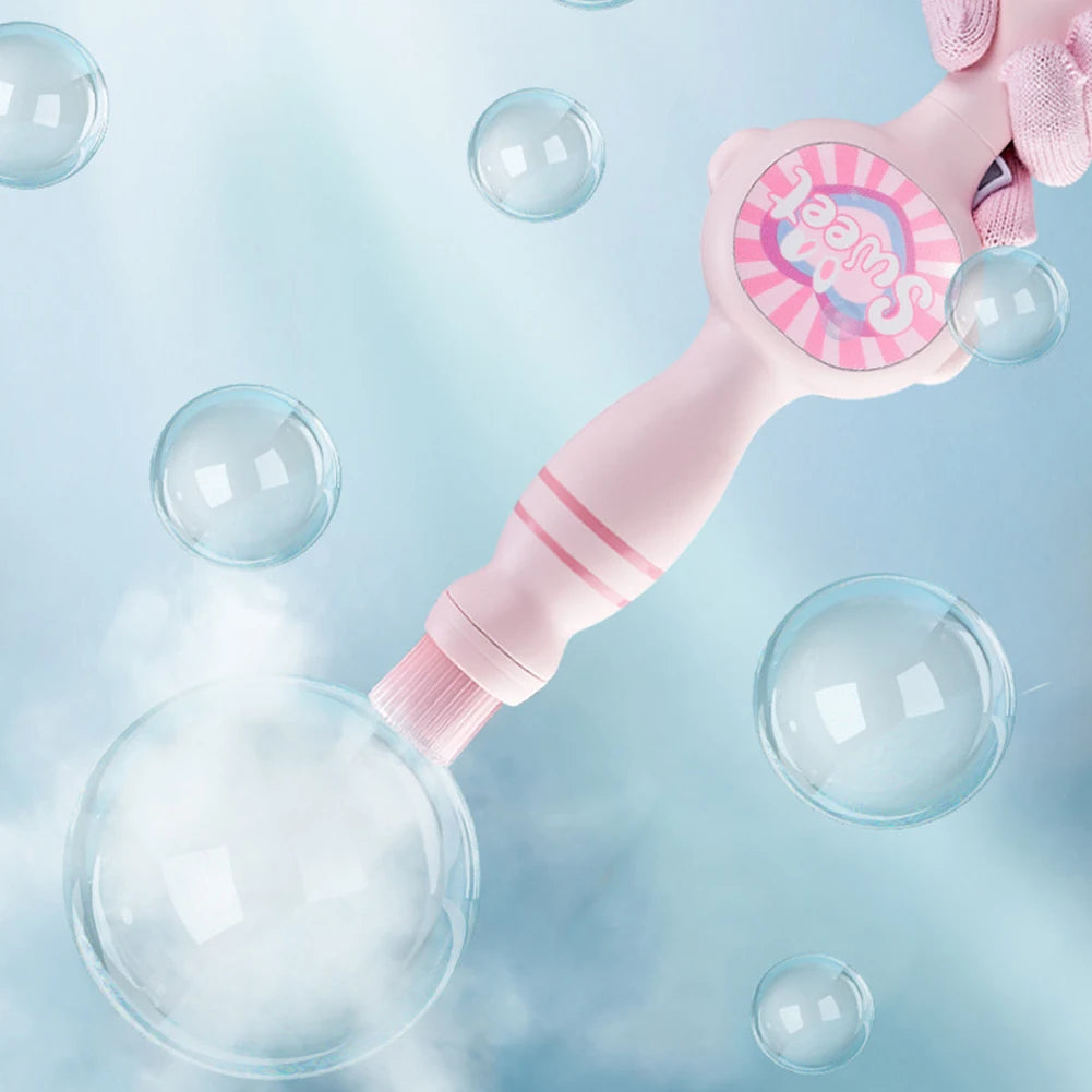 Elastic Smoke Bubble Machine USB Rechargeable Portable Bubble Maker Elastic Bubble Fog Wand for Kids  Electric Bubble Blower Beauty World Shop