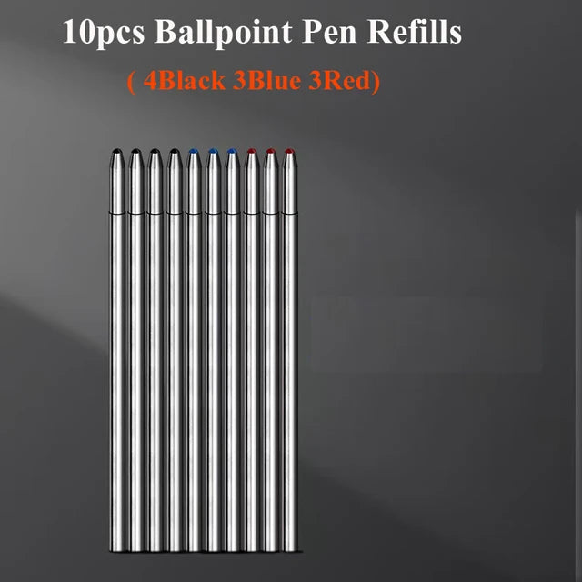 Multifunctional 4-color-in-one gravity-sensing pen metal ballpoint pen/Mechanical Pencil,Black/Red/Blue Ink Oil Signing canetas Beauty World Shop