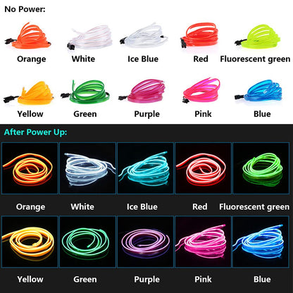 5M Car Interior Led Strip Light Neon EL Wiring Decorative Lamp For Auto DIY Flexible Ambient Light USB Party Atmosphere Diode Beauty World Shop