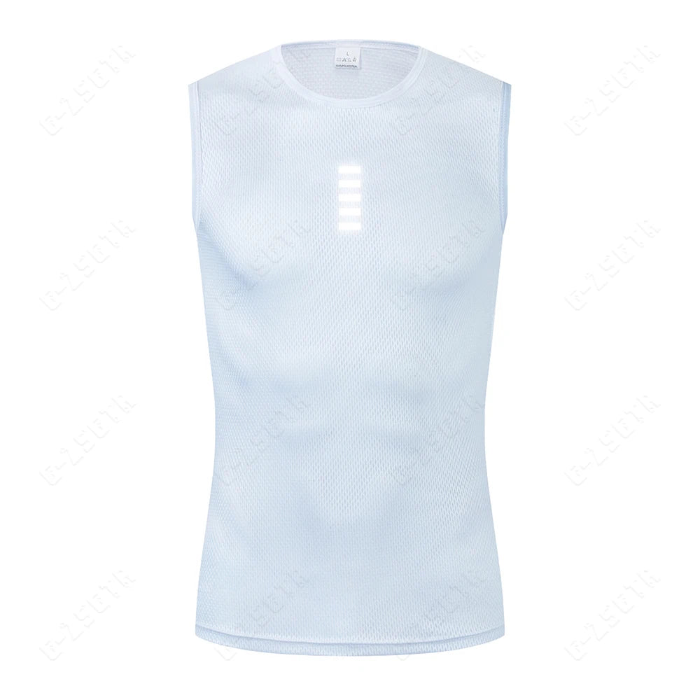 Cycling Base Layer Reflective Underwear White Cycling Jersey Sport Vest Men Undershirt Quick Dry Elastici Vest Road Bike Jersey Beauty World Shop