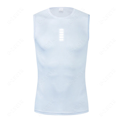 Cycling Base Layer Reflective Underwear White Cycling Jersey Sport Vest Men Undershirt Quick Dry Elastici Vest Road Bike Jersey Beauty World Shop