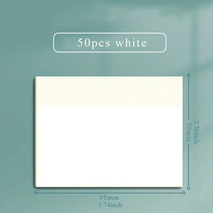 50 Sheets Transparent Sticky Note Pads Waterproof Self-Adhesive Memo Notepad School Office Supplies Stationery Beauty World Shop