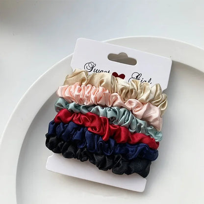 6/12 PCS Elegant women's headband, rubber band, elastic band, softer than silk hair | Satin headband | Beauty World Shop