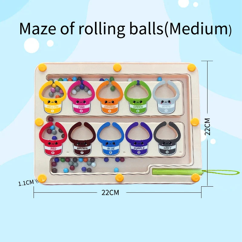 Children's Magnetic Maze Walking Ball Baby Concentration Training, Writing Logic Thinking 3 year Old Early Education Puzzle To Beauty World Shop