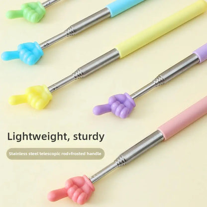Steel Teaching Pointer Telescopic Rod Finger Design Teaching Stick Finger Reading Sticks Tools School Office Supplies Beauty World Shop