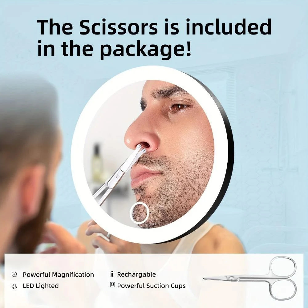 Tweezers & Scissors 30x Magnifying Mirror Set LED-Lit Magnifying Makeup Mirror 30x Magnification Makeup Mirror Portable Travel Beauty World Shop