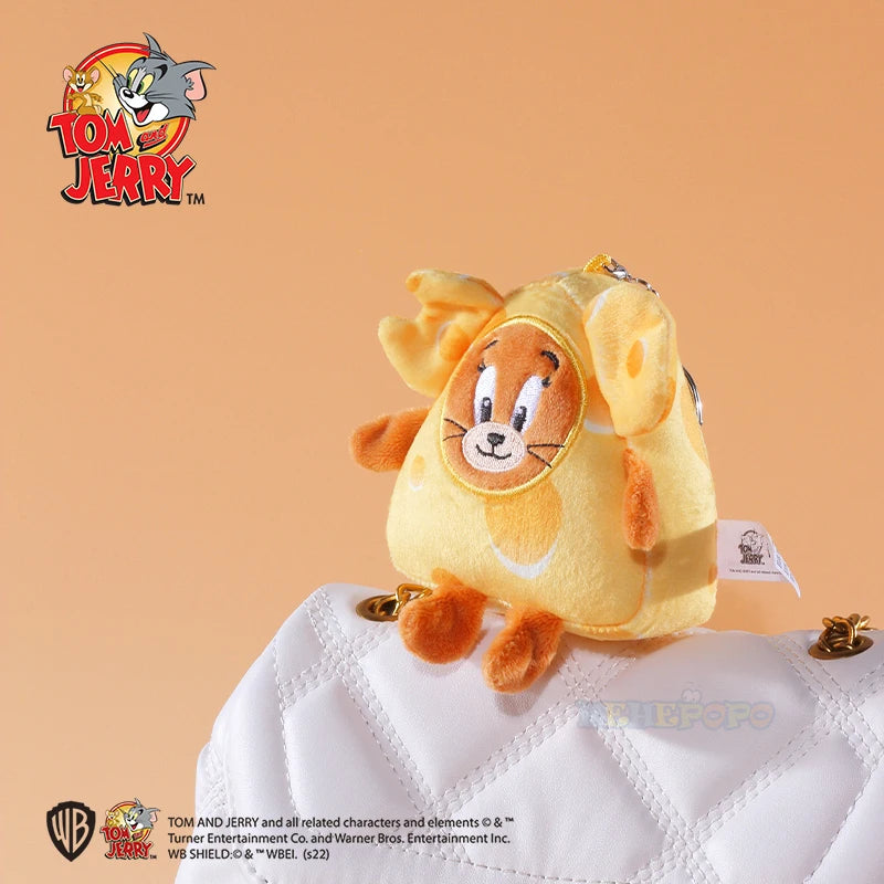 Original Tom and Jerry Plush Keychains Cosplay Cheese Toast Bagel Cake Jerry Hamburger TOM Lovely Cute Gift Toy Toy Beauty World Shop