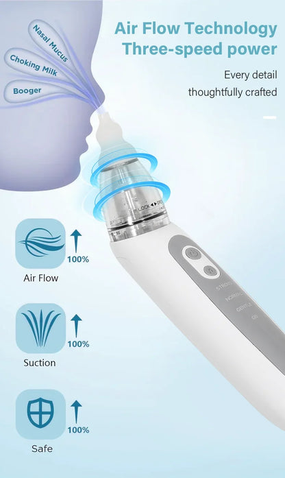 Nasal Aspirator for Baby Electric Nose Aspirator for Toddler Nose Sucker Automatic Nose Cleaner with Music and 3 Silicone Tips Beauty Trend Shop
