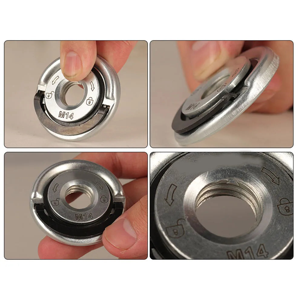 M14 Angle Grinder Quick Release Self-Locking Grinder Pressing Plate Flange Nut Power Chuck Beauty World Shop