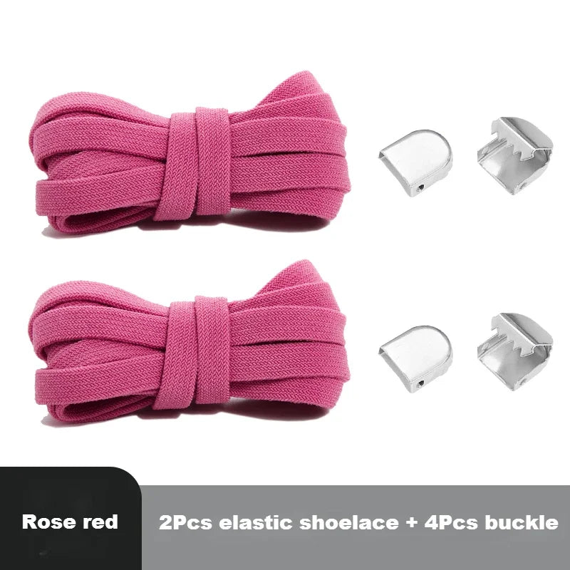 No tie Shoelaces for Shoes 8MM Flat Elastic laces Sneakers Kids Adult Quick Shoelace without ties Shoe Accessories Beauty World Shop