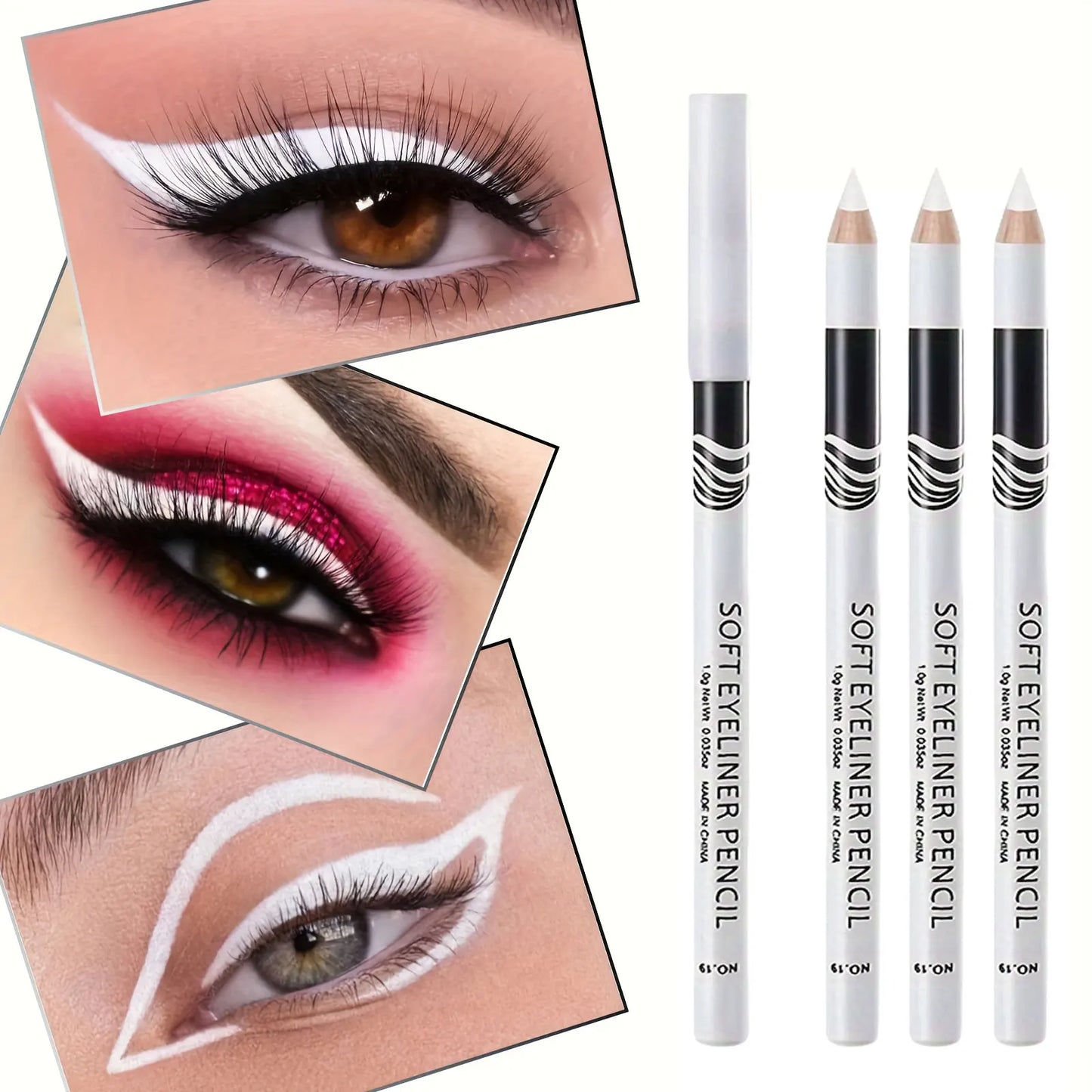 Wooden Rod White Inner Eyeliner Pen Eyelid Under Crease Pen Matte White Pen Beauty Eyeliner Easy Coloring Beauty Trend Shop