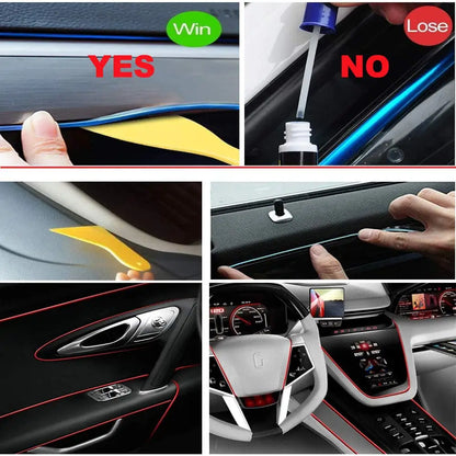 5M Car Interior Led Strip Light Neon EL Wiring Decorative Lamp For Auto DIY Flexible Ambient Light USB Party Atmosphere Diode Beauty World Shop