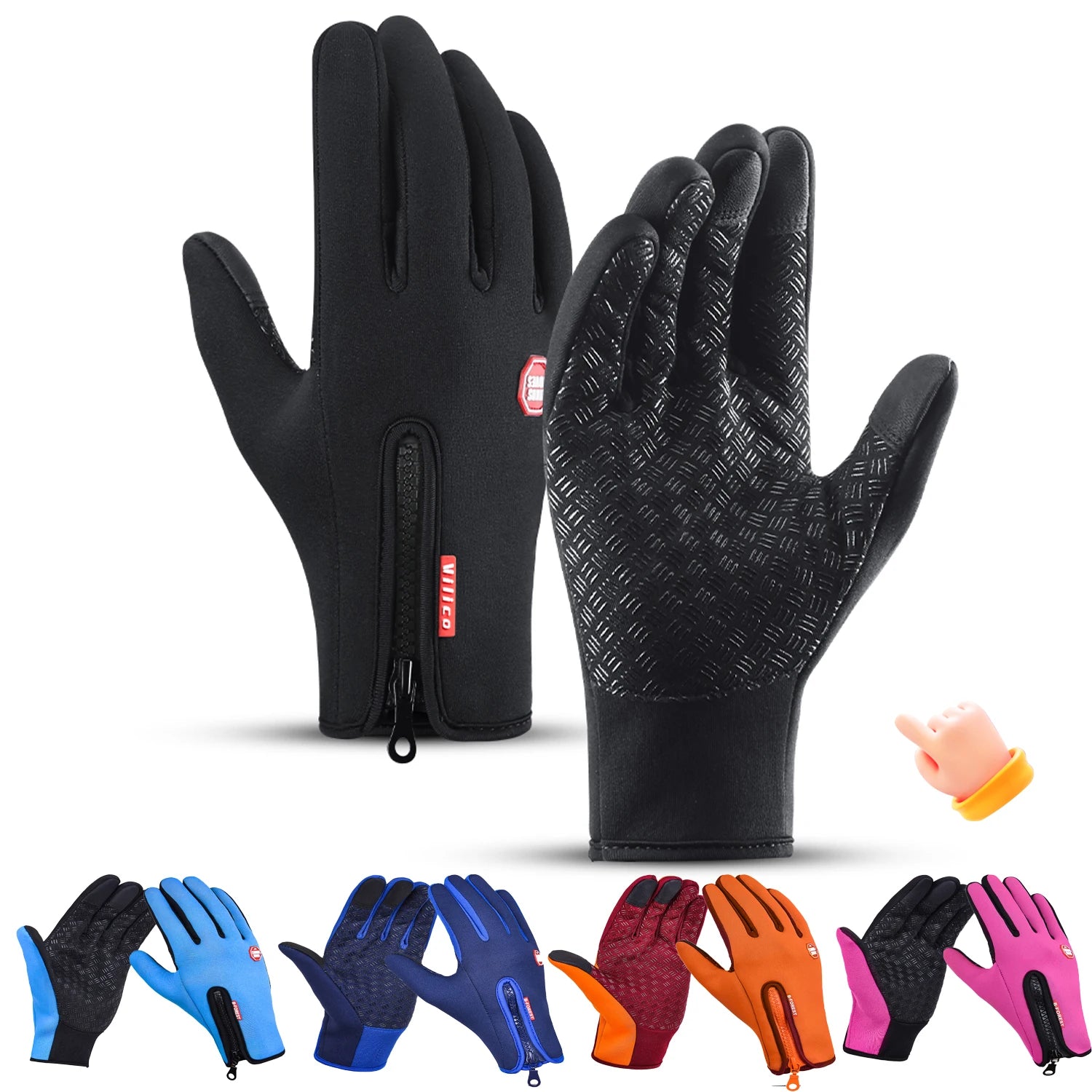 Winter Ski Gloves Men Bike Cycling Gloves Windproof Cold Proof Full Finger Outdoor Waterproof Bicycle Motorcycle Riding Mitten Beauty World Shop