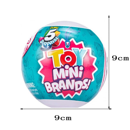 5 Surprise Mini Brands Series 1 by ZURU Mystery Real Miniature Collectible Toy Capsule Anime Figure Toy Birthday Surprise Gift Beauty World Shop