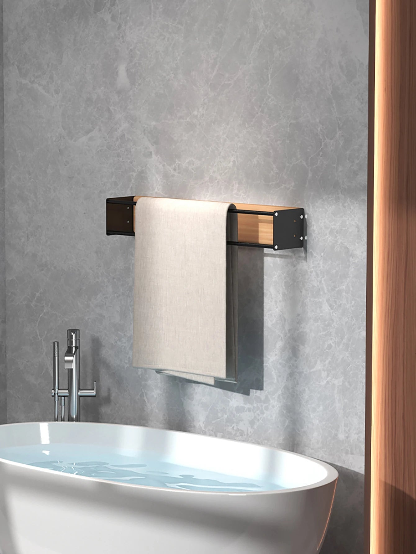 Bathroom wall mounted towel rack, bathroom decorative towel rack, towel hanging rack, roll towel storage, no drilling required Beauty World Shop
