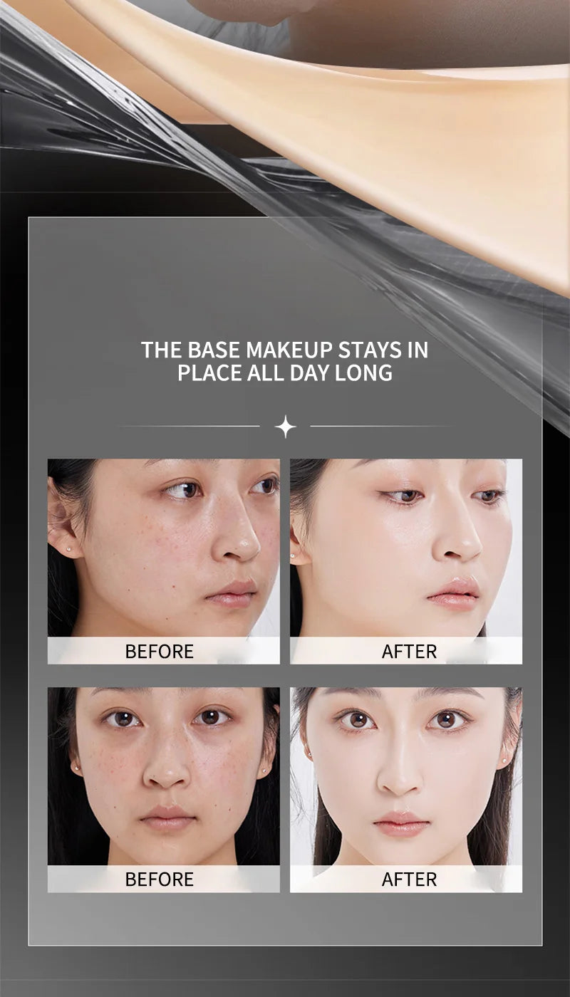 Light and Moist Hydrating Foundation, Natural-Looking, Moisturizing, Shiny, Thin and Lightweight, Double-Headed Makeup Foundation That Rotates for Easy Use, with Its Own Brush, Waterproof, Easy to Apply Makeup, and Easy for B Beauty World Shop