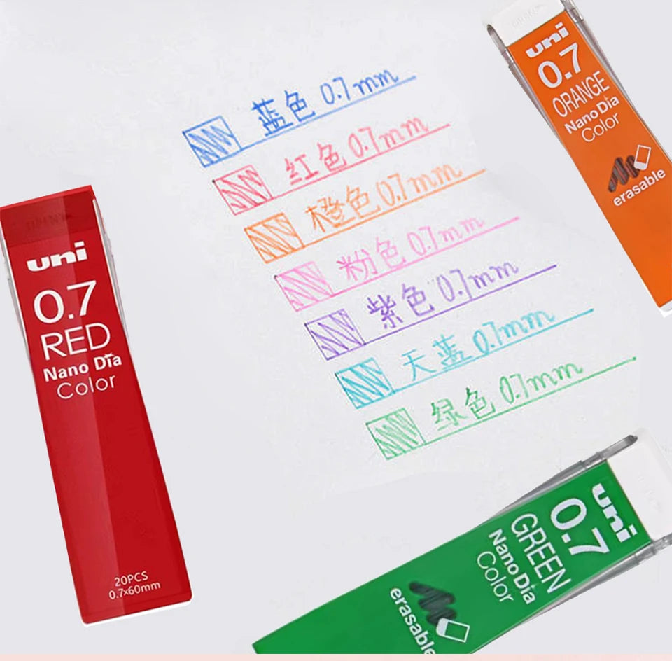 1pcs Japan UNI Color Lead 0.7mm Erasable Mechanical Pencil Refill Nano Dia 202NDC Non Breakable Cute School Art Supplies Beauty World Shop