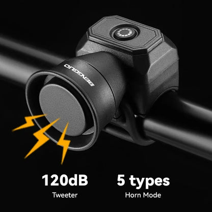 Bicycle Horn Mountain Bike Battery/USB Charging Waterproof Electronic Bike Bell Riding Equipment Children's Scooter Accessories Beauty World Shop