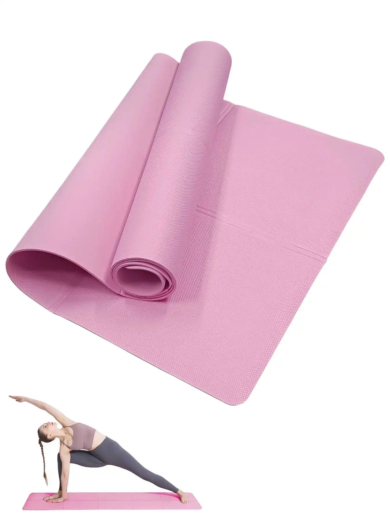 Yoga Mat Pilates Fitness Mat 3/4/6mm Thicknes Non Slip Yoga Cushion Travel Fitness Exercise Pad for Women Home Gym Floor Workout Beauty World Shop