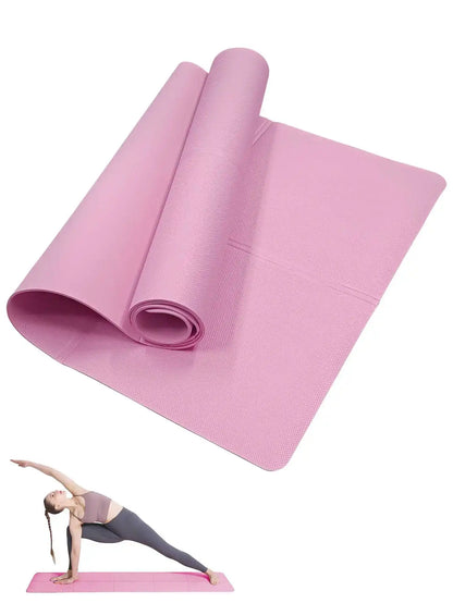 Yoga Mat Pilates Fitness Mat 3/4/6mm Thicknes Non Slip Yoga Cushion Travel Fitness Exercise Pad for Women Home Gym Floor Workout Beauty World Shop