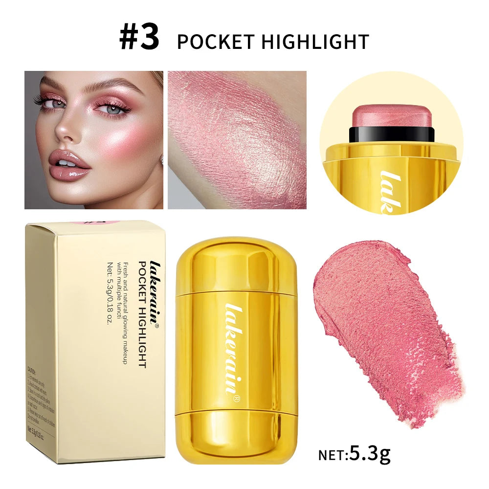 3-in-1Blush Stick Lasting Brightens Facial Cheek Stick Moisturizing Flash Lip Gloss Makeup Lip Gloss Face Rouge Beauty World Shop